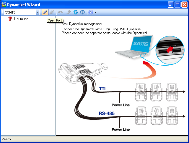 Dynamixel Wizard Port Connect